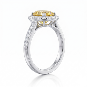 Fancy Yellow Diamond Halo Ring