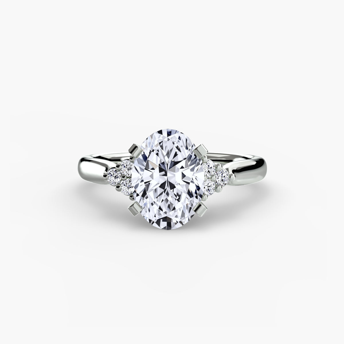 Solitaire with Cluster Shoulders 2
