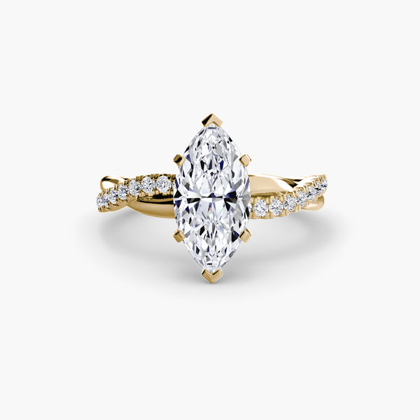 The Emerald Twist Pavé Ring