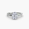 Oval Diamond Solitaire, Pavé Shoulders (US Size 3.25)