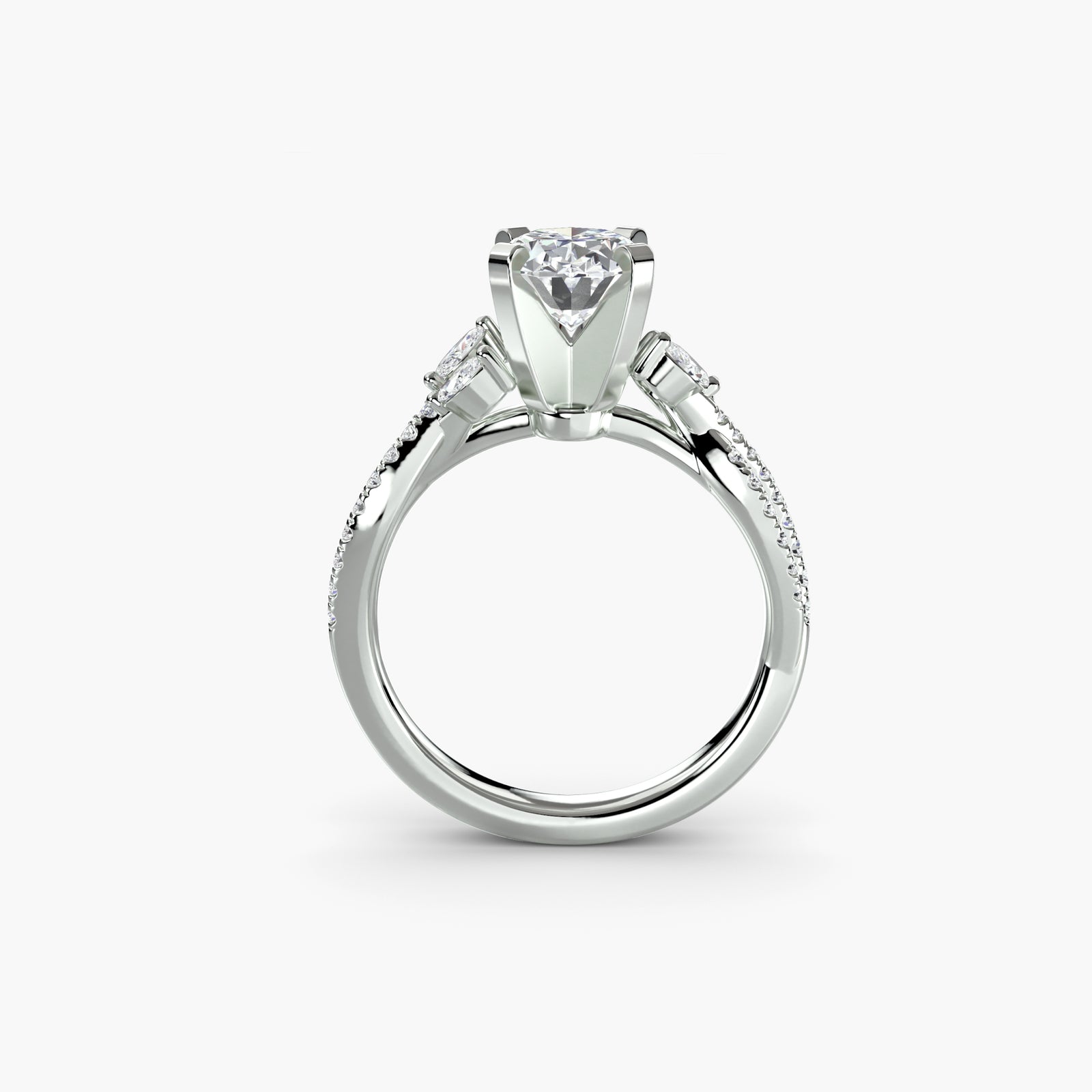The Twist Pavé Ring - sophisticated twist design with pavé diamonds, offering a modern and elegant engagement ring