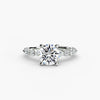 Solitaire with eternity pavé 2 - elegant engagement ring featuring a single diamond with an eternity pavé band