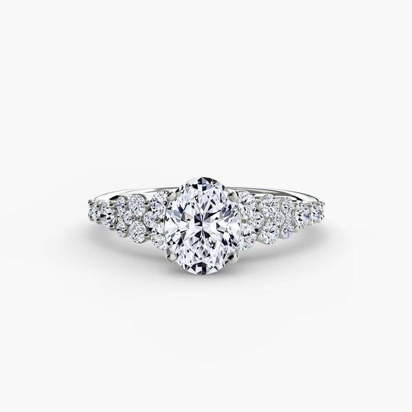 The Celestial Cluster Ring, a made-to-order diamond engagement ring from Hatton Garden Bespoke Jewellery