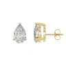3-Prong Basket Pear Diamond Stud Earrings 3 ct