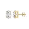 4-Prong Basket Oval Diamond Stud Earrings 3 ct
