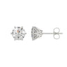 3-Prong Basket Round Brilliant Diamond Stud Earrings 1.5 ct