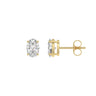 4-Prong Basket Oval Diamond Stud Earrings 1 ct
