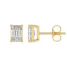 4-Prong Basket Emerald Cut Diamond Stud Earrings 1 ct