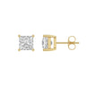 4-Prong Basket Princess Diamond Stud Earrings 2 ct