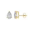 3-Prong Basket Pear Diamond Stud Earrings 2 ct