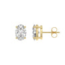 4-Prong Basket Oval Diamond Stud Earrings 2 ct