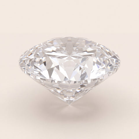 Design preview of a single round brilliant diamond, on ivory