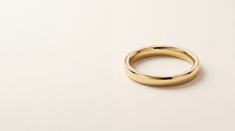 Classic court profile wedding ring in 18ct yellow gold
