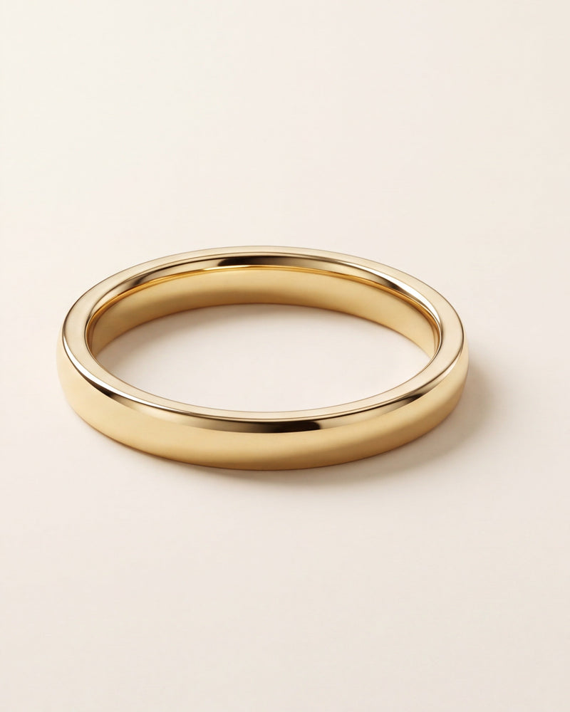 Classic court profile wedding ring in 18ct yellow gold