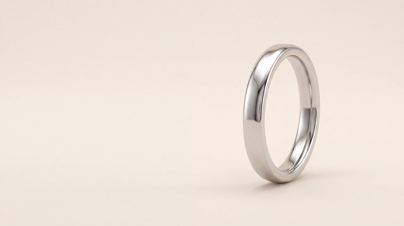 Ladies court profile wedding ring in platinum