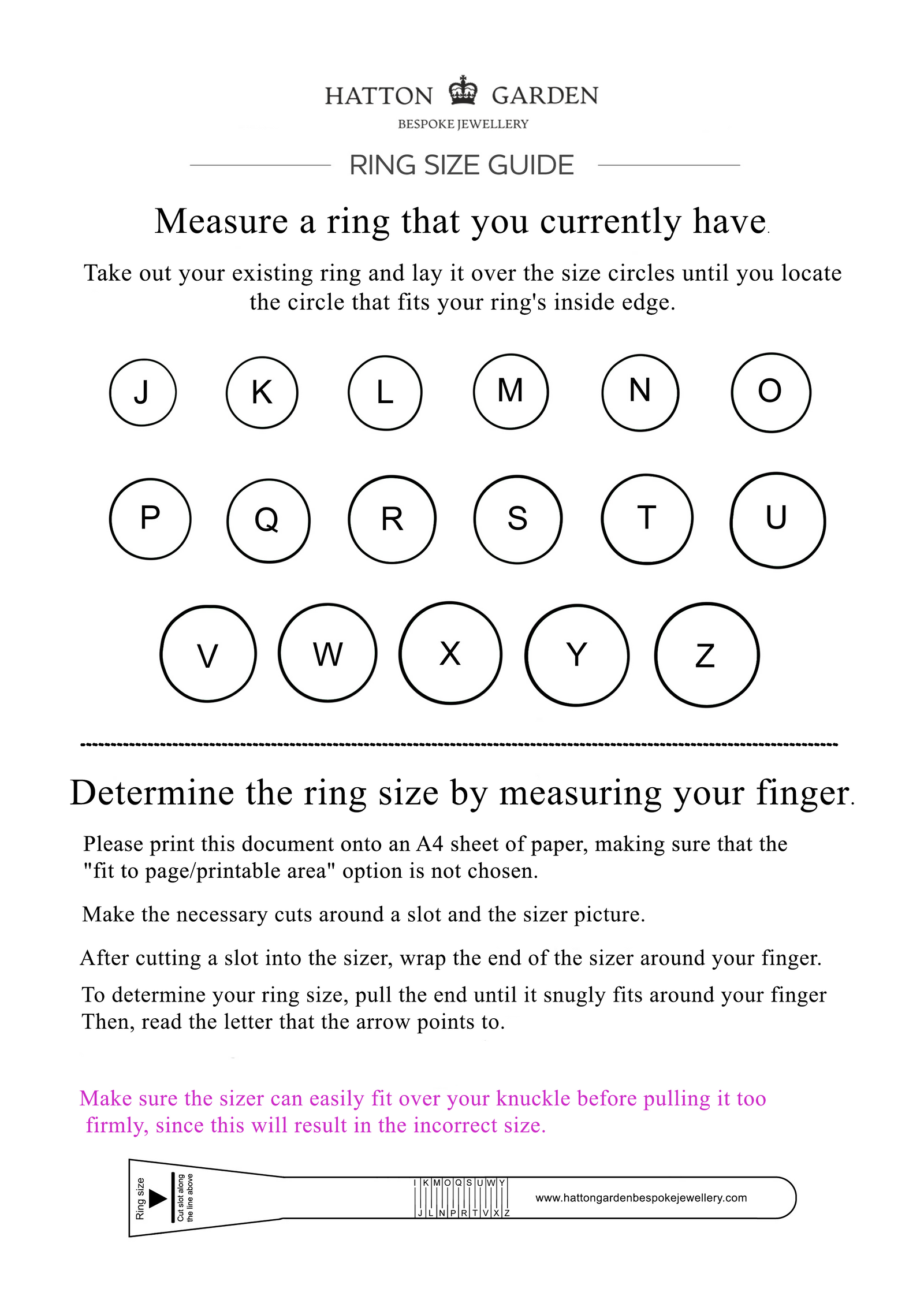 Ring Size Guide