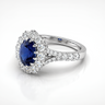 Sapphire and Diamond Cluster Ring